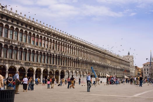 Tourists in front of a building, St  MarkŽs Square, Venice, Italy