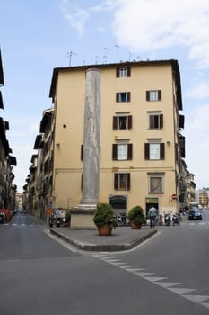 Column in front of a building, Piazza San Felice, Florence, Italy