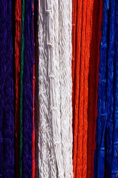 Close-up of colorful threads, Cancun, Mexico