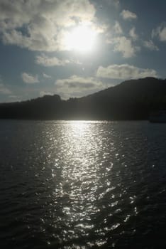 Silhouette of mountains at dusk, Providencia, Providencia y Santa Catalina, San Andres y Providencia Department, Colombia