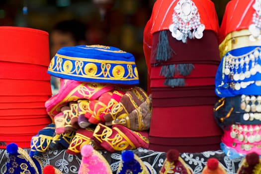 Traditional caps at a market stall, Istanbul, Turkey