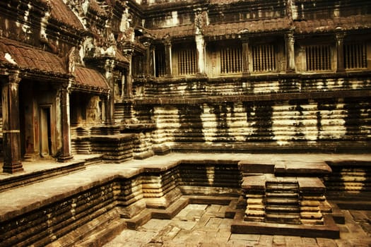 Old ruins of a temple, Angkor Wat, Siem Reap, Cambodia