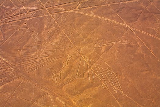 High angle view of Nazca lines, Nazca, Peru