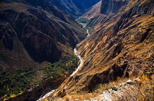 High angle view of a canyon, Colca Canyon, Peru