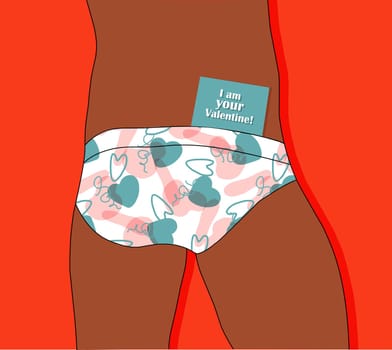 Valentine s day. Sexy man. Men s underwear. Torso.