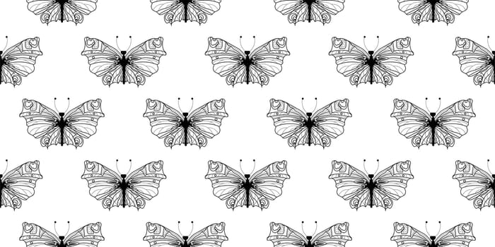 Abstract modern butterfly style for wallpaper design. Trendy japanese banner with black modern butterfly style