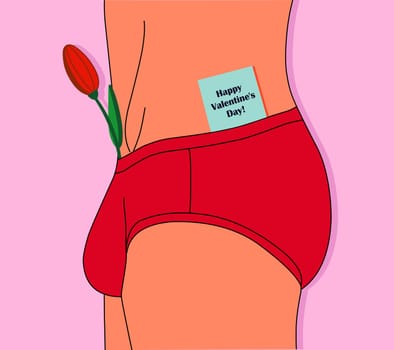 Valentine s day. Sexy man. Men s underwear. Torso.