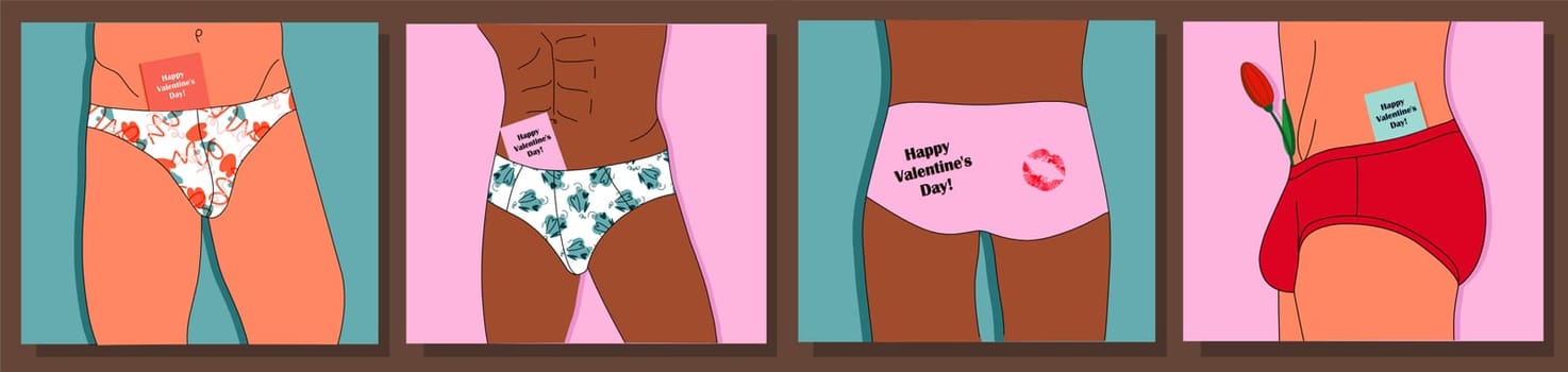 Valentine s day. Sexy man. Men s underwear. Torso.