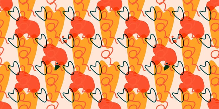 Seamless pattern with hearts. Background for Valentine's Day. Romantic seamless pattern. Falling in love and romance. Bright colors. Positive mood.