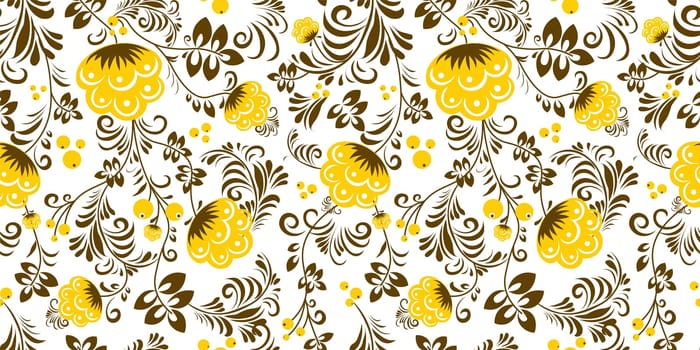 Petrikov painting seamless pattern. Folk style. ethnic painting. Pancake week. postcard or poster, Slavic holiday. Shrovetide Maslenitsa.