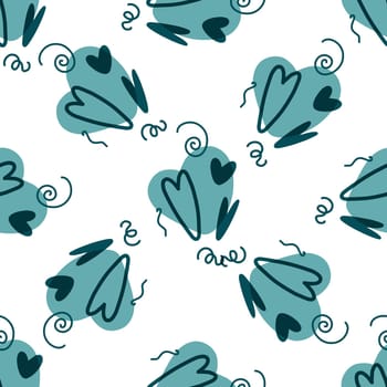 Seamless pattern with hearts. Background for Valentine's Day. Romantic seamless pattern. Falling in love and romance. Bright colors. Positive mood.