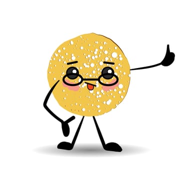 pancake character. Vector illustration isolated on white background. Round flapjack. Pancake week. fritter.