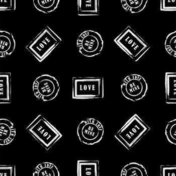 Valentine, seamless vector design. Beautiful abstract invitation card. Valentine's day gorgeous wallpaper design. Stamp with love text.
