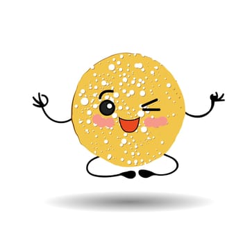 pancake character. Vector illustration isolated on white background. Round flapjack. Pancake week. fritter.
