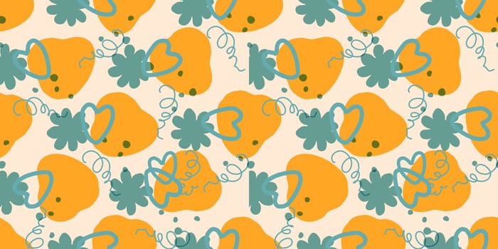 Seamless pattern with hearts. Background for Valentine's Day. Romantic seamless pattern. Falling in love and romance. Bright colors. Positive mood.