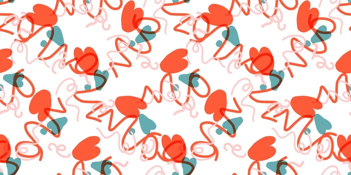 Seamless pattern with hearts. Background for Valentine's Day. Romantic seamless pattern. Falling in love and romance. Bright colors. Positive mood.