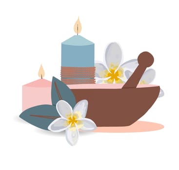 Composition of cosmetic products. Cosmetics. Vector illustration.