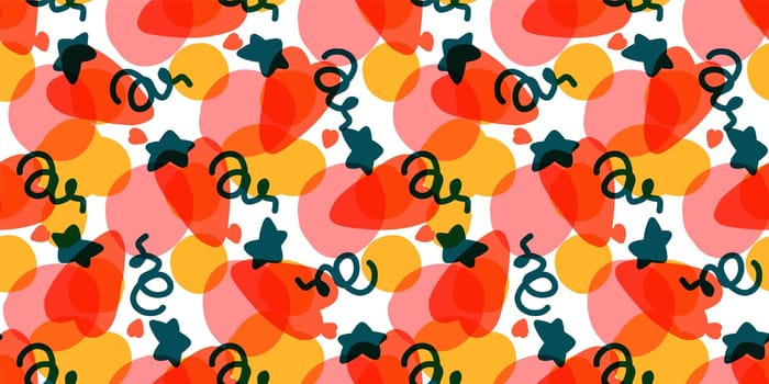 Seamless pattern with hearts. Background for Valentine's Day. Romantic seamless pattern. Falling in love and romance. Bright colors. Positive mood.