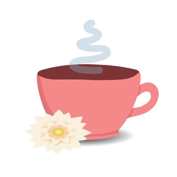 A cup with a healing drink. Vector illustration isolated. Spa procedure