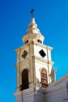 Low angle view of the tower of a church, Ica, Ica Region, Peru