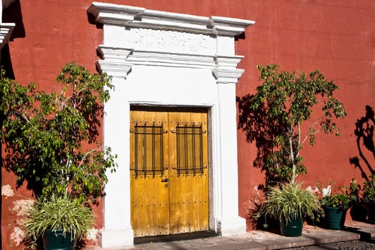Closed gate of a building, Santa Catalina Convent, Arequipa, Peru