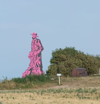 AHRENSHOOP ON THE DARS - JULY 30, 2018:..Paul Mueller-Kaempff Statue near Ahrenshoop in Germany.