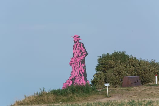AHRENSHOOP ON THE DARS - JULY 30, 2018:..Paul Mueller-Kaempff Statue near Ahrenshoop in Germany.