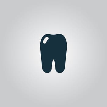 Tooth icon. Flat web icon, sign or button isolated on grey background. Collection modern trend concept design style vector illustration symbol