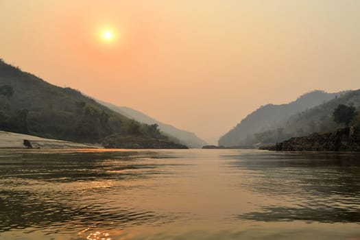 Beautiful nature of Mekong river in Laos. Mekong is one of the most important river in Indochina and South East Asia