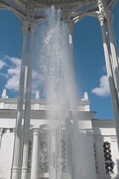 Beautiful fountain at the pavilion Culture in Moscow at the exhibition of folk achievements