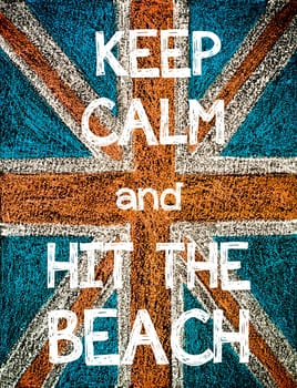 United Kingdom (British Union jack) flag, hand drawing with chalk on blackboard, vintage concept0