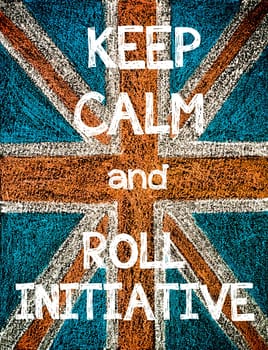 United Kingdom (British Union jack) flag, hand drawing with chalk on blackboard, vintage concept