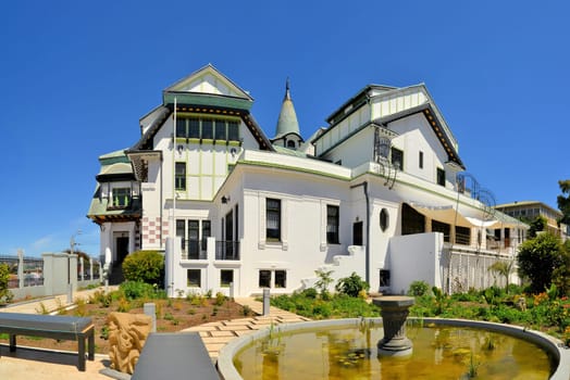 The ornate Art Nouveau Palacio Baburizza in the coastal city of Valparaiso in Chile. The building houses a fine arts museum.