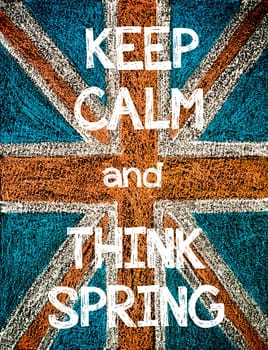 United Kingdom (British Union jack) flag, hand drawing with chalk on blackboard, vintage concept