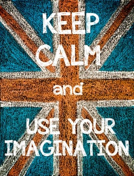 United Kingdom (British Union jack) flag, hand drawing with chalk on blackboard, vintage concept
