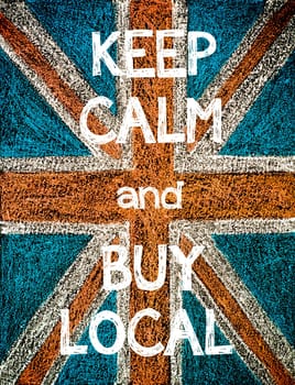 United Kingdom (British Union jack) flag, hand drawing with chalk on blackboard, vintage concept
