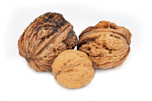 Walnut Close Up, studio shot of fruit on white background