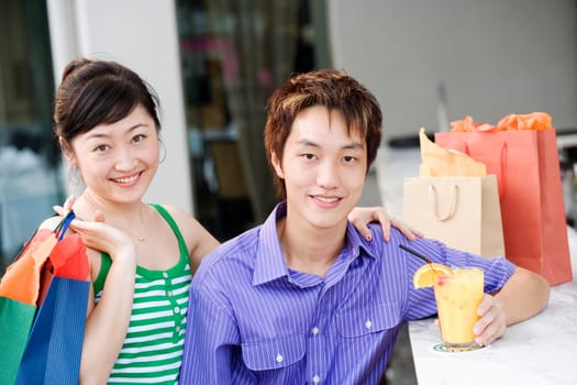 Portrait of a young couple smiling