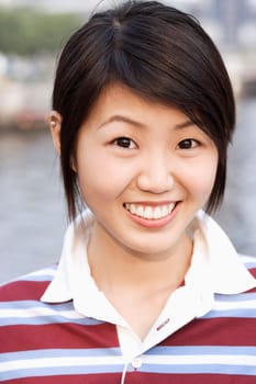 Portrait of a young woman smiling
