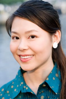 Portrait of a young woman smiling