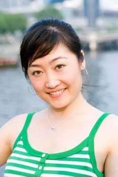 Portrait of a young woman smiling