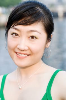 Portrait of a young woman smiling