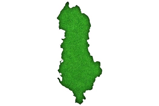 Map of Albania on green felt
