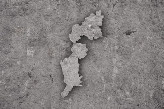 Map of Burgenland on weathered concrete