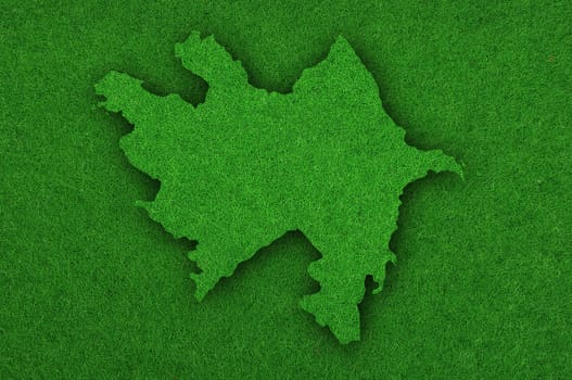 Map of Azerbaijan on green felt