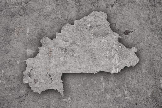Map of Burkina Faso on weathered concrete