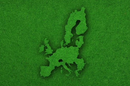 Map of European Union on green felt