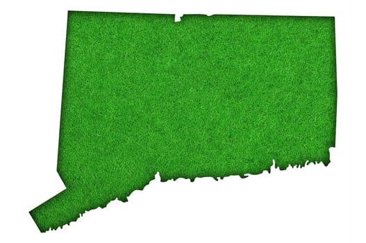 Map of Connecticut on green felt