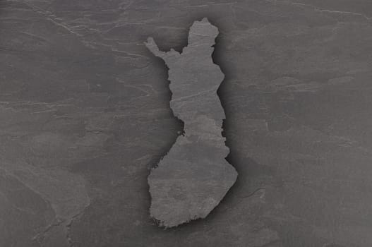 Map of Finland on dark slate