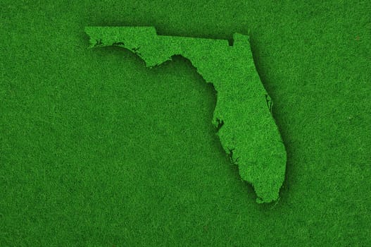 Map of Florida on green felt